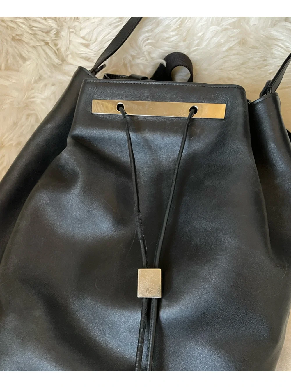 Authentic | discontinued The Row 11 black saddle leather backpack / purse